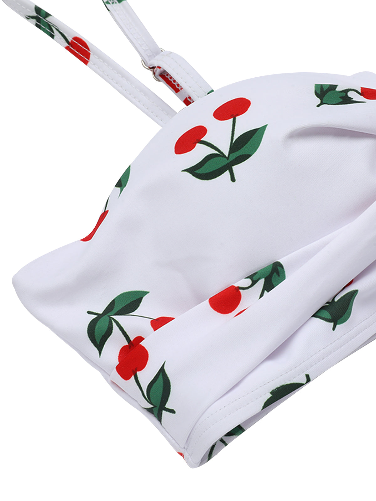 2PCS 1950s Cherry Spaghetti Strap Bikini Set - Seldom Seen Styles