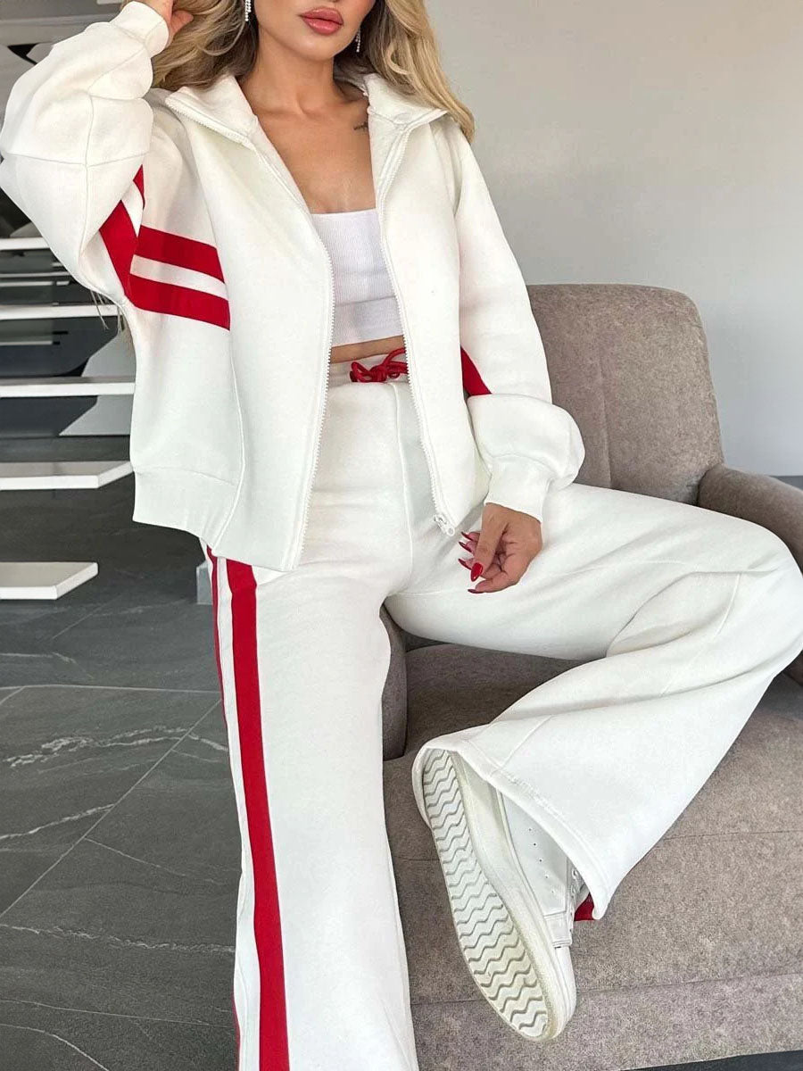 Sporty Classic Striped Street Set - Seldom Seen Styles