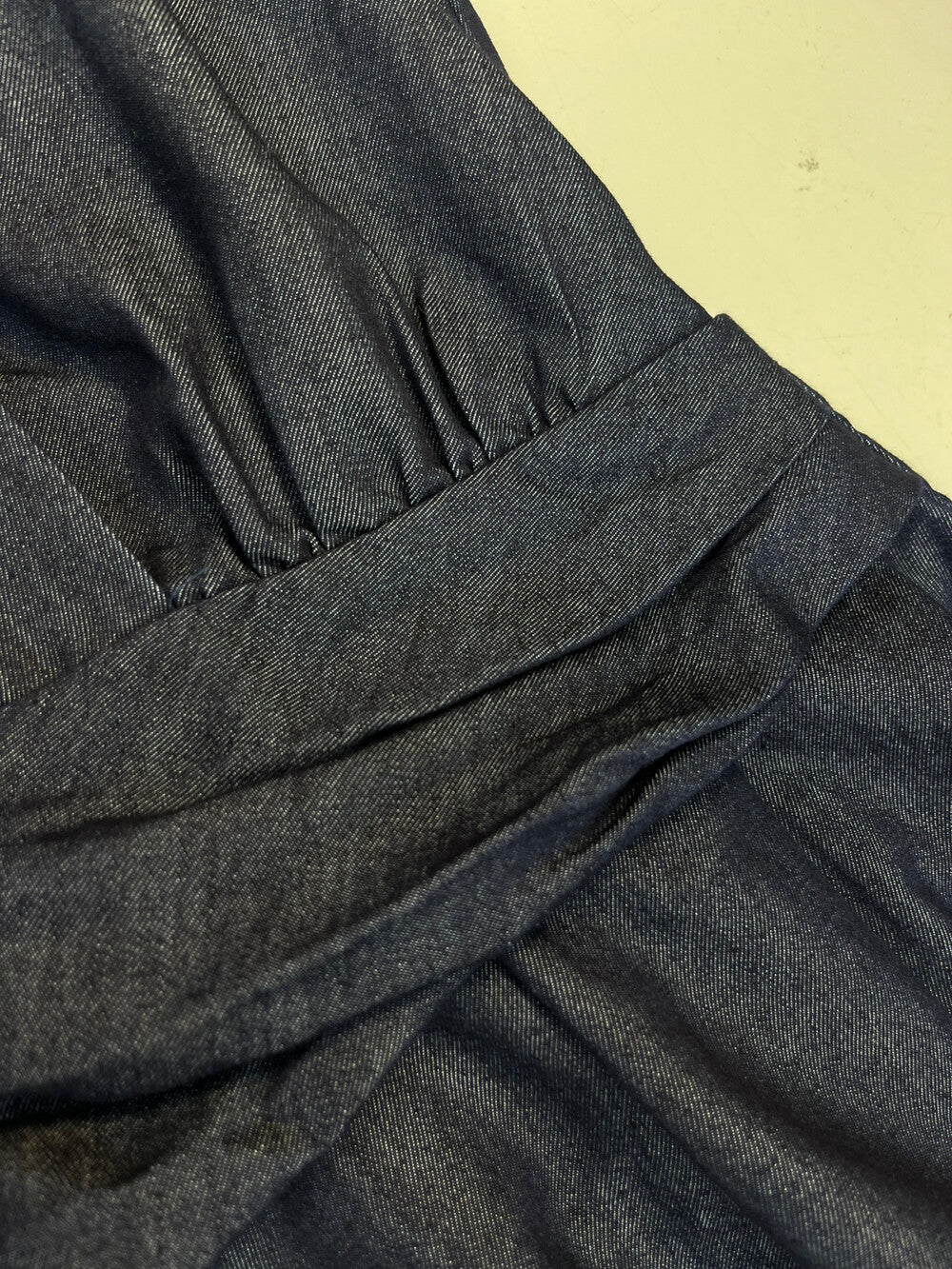 Women's Dark Navy Denim Halter Neck Wrap Ruched Maxi Dress Sleeveless Backless S M L MiniHey HH8230 - Seldom Seen Styles