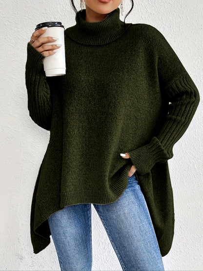 Women's Oversized Sweater Turtleneck Long Sleeve Casual Knit Tunic Pullover Sweaters Tops 2025 Fall Winter Outfits