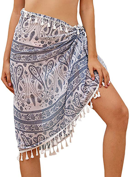 Women Beach Sarong Wraps with Tassels Swimsuit Coverup Summer Bathing Suit Cover Up Casual Swimwear