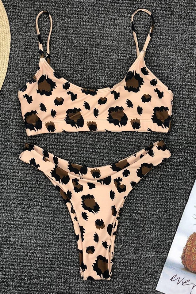Leopard Print Bikini Set (Multicolor) - Seldom Seen Styles