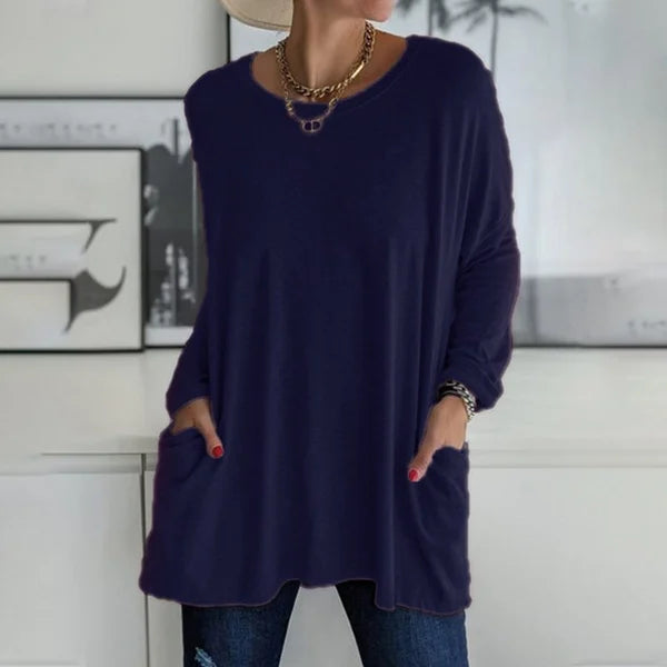 👚50% discount ✨New long-sleeved cotton T-shirt with a casual pocket - Seldom Seen Styles