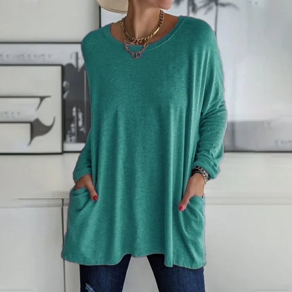 👚50% discount ✨New long-sleeved cotton T-shirt with a casual pocket - Seldom Seen Styles