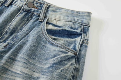 Women's Distressed Ripped Wide Leg Jeans High Waist Baggy Denim Pants Streetwear Y2K Casual Summer Outfit
