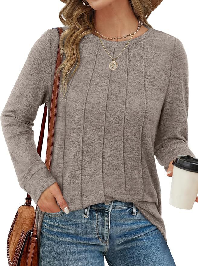 Long Sleeve Shirts for Women Lightweight Sweaters Fall Outfits 2025 Winter Clothing Dressy Casual Soft - Seldom Seen Styles
