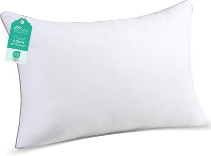 Lot de 2 oreillers Queen Size Sasttie, oreillers de lit pour dormeurs sur le côté, le dos et le ventre – Garnissage alternatif en duvet dodu certifié Oeko-Tex – Qualité hôtelière et lavable en machine, lot de 2