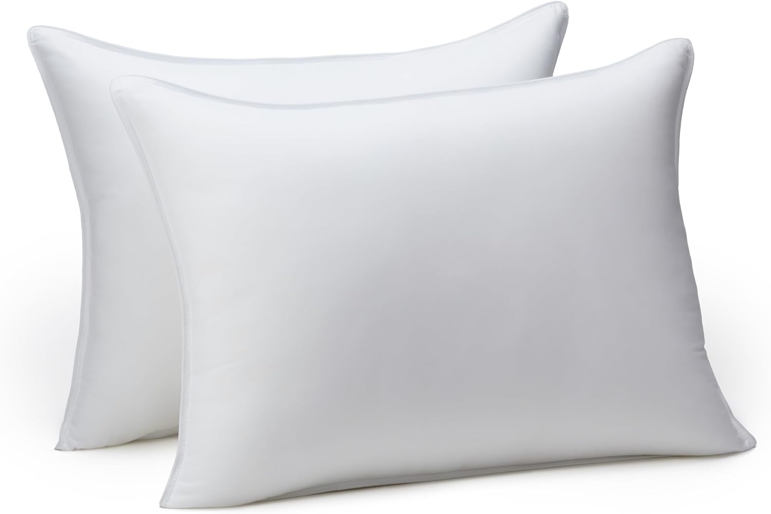 Amazon Basics Down Alternative Pillows for Stomach and Back Sleepers, Soft Density, Standard, Pack of 2, White, 26 in L x 20 in W - Seldom Seen Styles