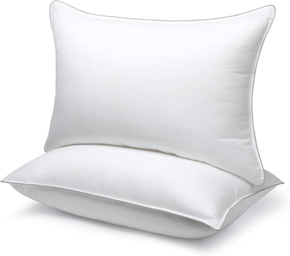 viewstar Kopfkissen Queen Size 2er-Set, Hotelqualität, Daunenalternative Kissen mit Seitensteg für Seiten-, Rücken- oder Bauchschläfer, Weiß