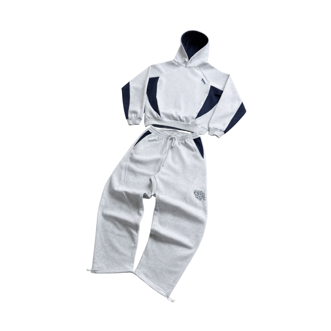 Women's Cropped Hoodie Tracksuit Set Casual Streetwear Two Piece Outfit