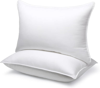 viewstar Kopfkissen Queen Size 2er-Set, Hotelqualität, Daunenalternative Kissen mit Seitensteg für Seiten-, Rücken- oder Bauchschläfer, Weiß
