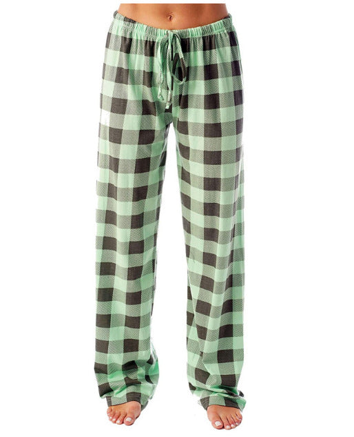 Women's Plaid Pyjama Bottoms Fleece Checked Pjs Pants Soft Drawstring Lounge Sleepwear for Ladies Women Sleep Bottoms for Fall & Winter - Seldom Seen Styles