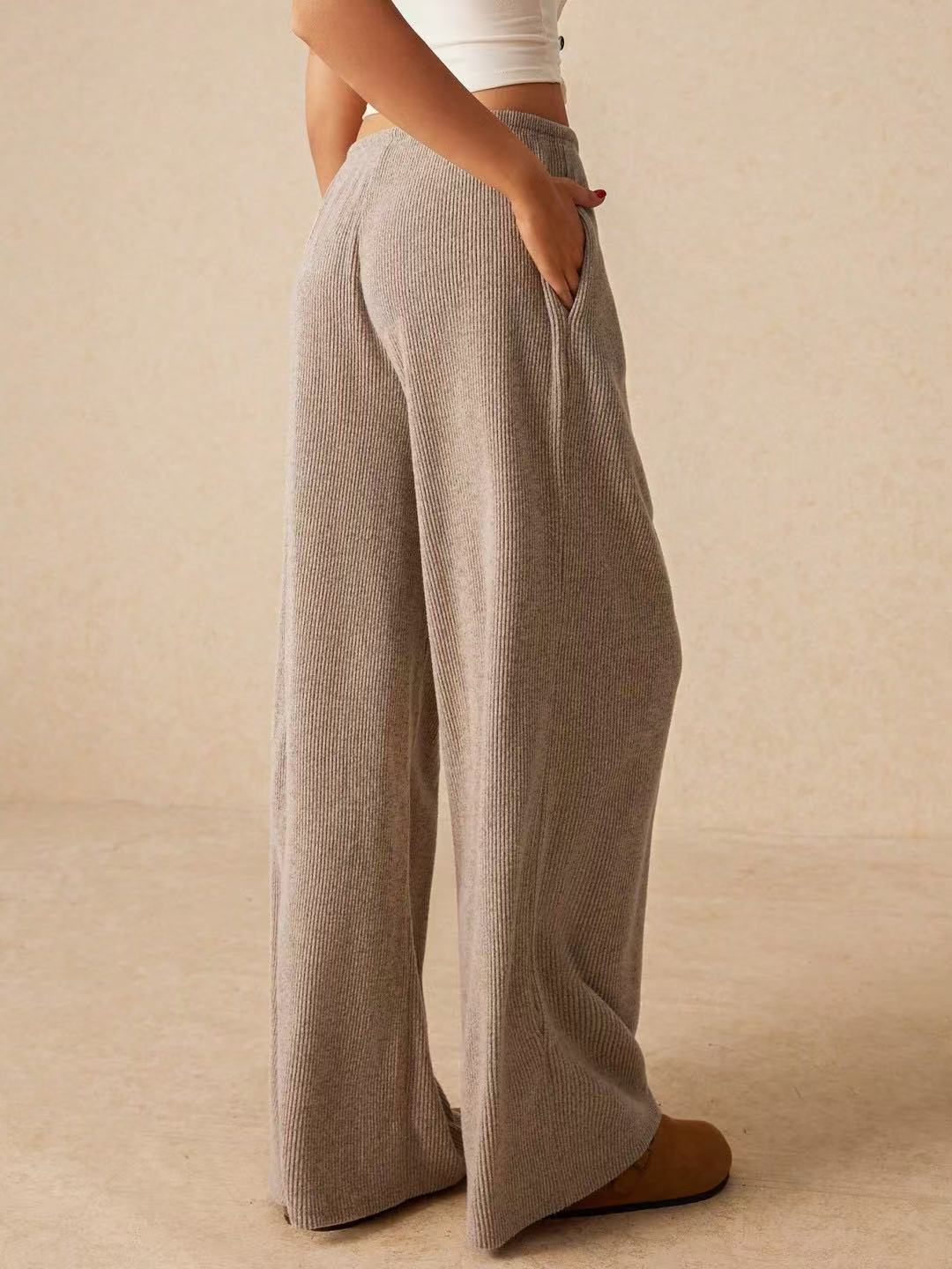 Women's Casual Loose Fall and Winter Fashion Temperament Wide-Legged Pants Pants Elastic Waist Female - Seldom Seen Styles