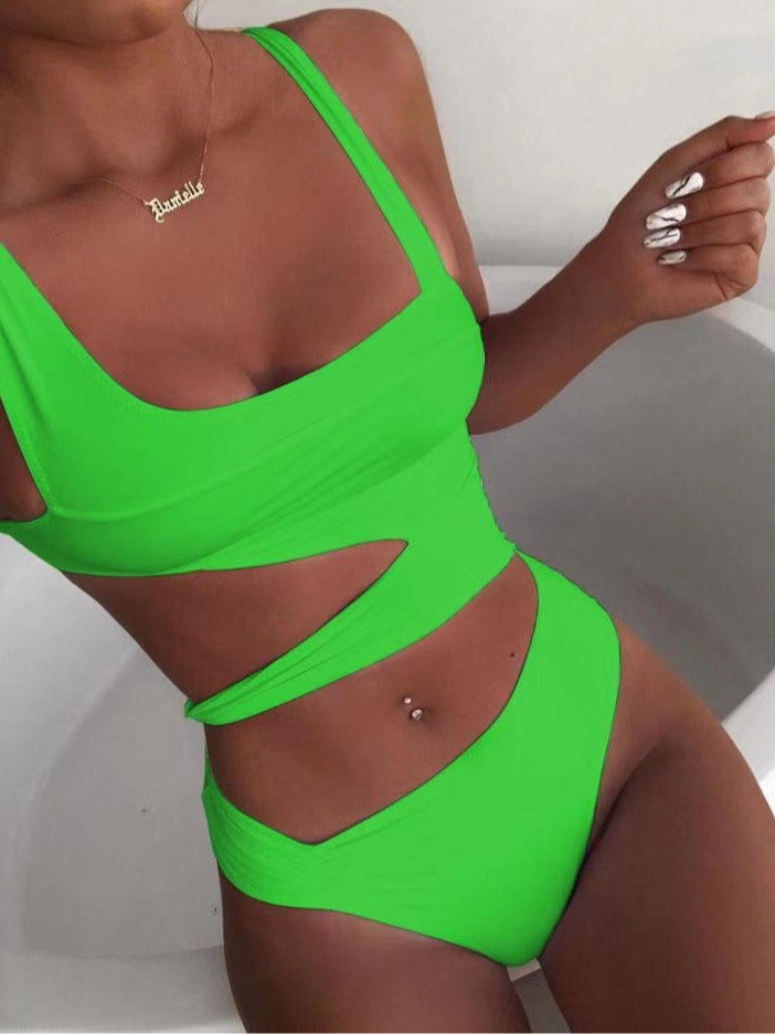 Women's Sexy Slimming Solid Color One-Piece Swimsuit  bikini Swimwear - Seldom Seen Styles