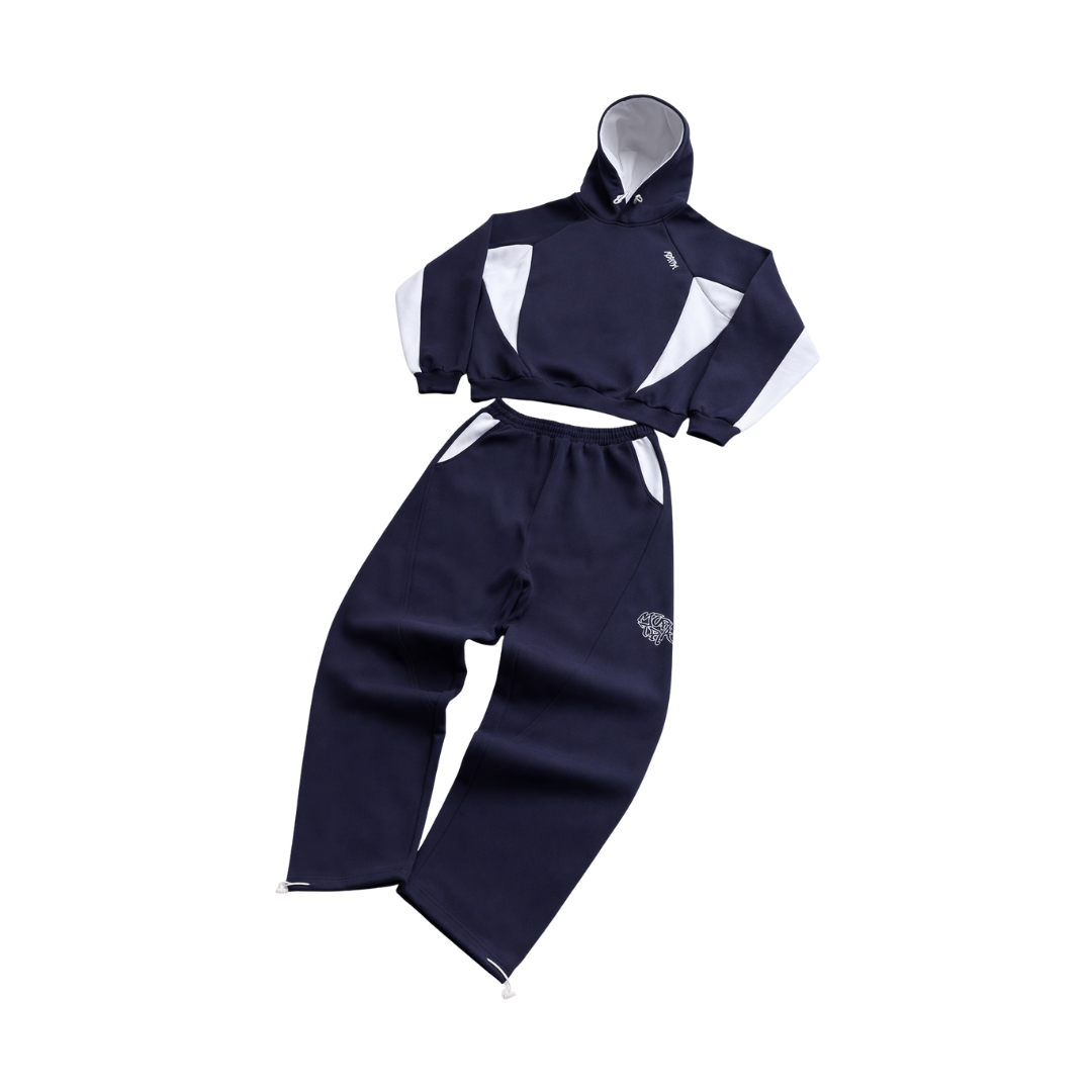 Women's Cropped Hoodie Tracksuit Set Casual Streetwear Two Piece Outfit