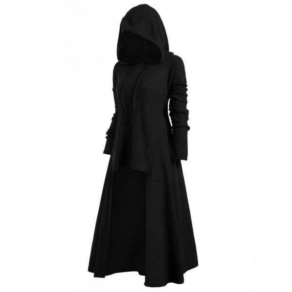 2019wisAmazonebayEuropean and American Women's Clothing plus Size Dress Hooded Casual Loose Elastic Solid Color Coat