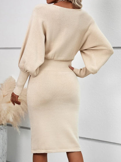 Autumn Winter Sexy Solid Color Hip Dress