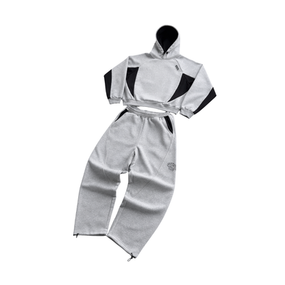Women's Cropped Hoodie Tracksuit Set Casual Streetwear Two Piece Outfit