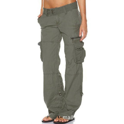 low rise khaki cargo pants