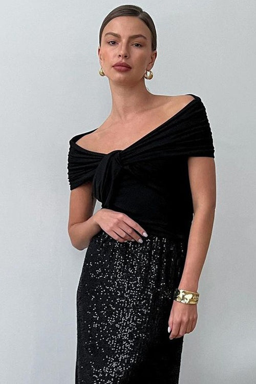Elegant Chic Off Shoulder Twist Blouse - Seldom Seen Styles