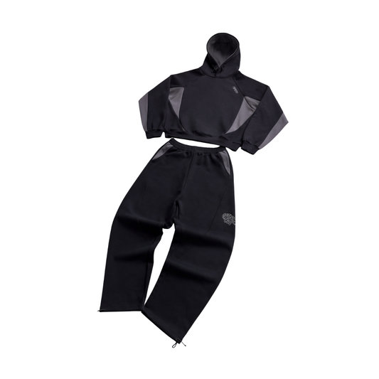 Women's Cropped Hoodie Tracksuit Set Casual Streetwear Two Piece Outfit