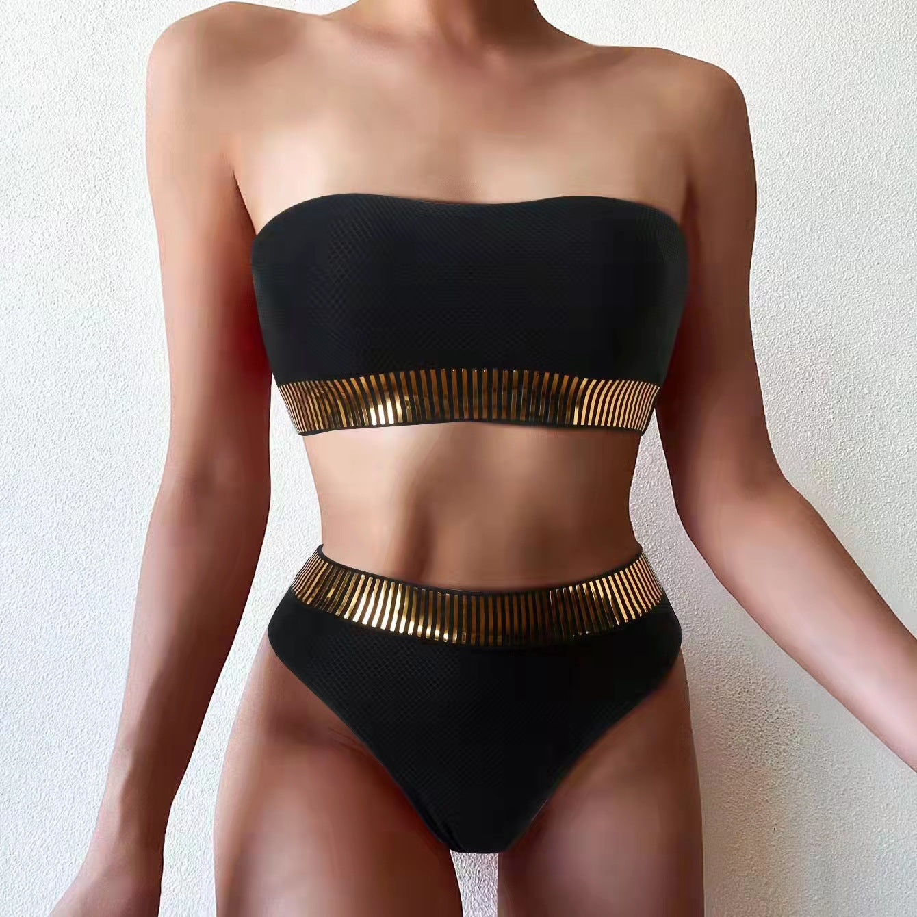 metallic swimsuit