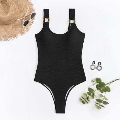 high cut one piece swimsuit One-Piece Swimsuit for Women Solid Color Tight-Fitting Women's Swimwear - Seldom Seen Styles