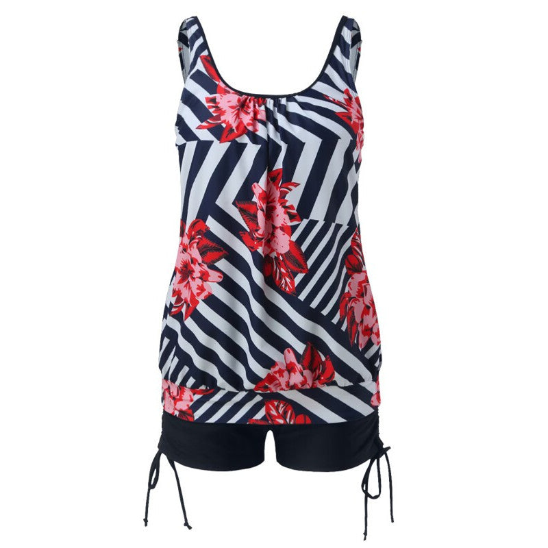 Swimsuit with Underwire Bra Support Tankini Swimsuits For Women 2 Piece Bathing Suits Tops With Boyshorts Loose Fit Swimwear