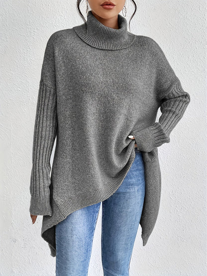 Women's Oversized Sweater Turtleneck Long Sleeve Casual Knit Tunic Pullover Sweaters Tops 2025 Fall Winter Outfits