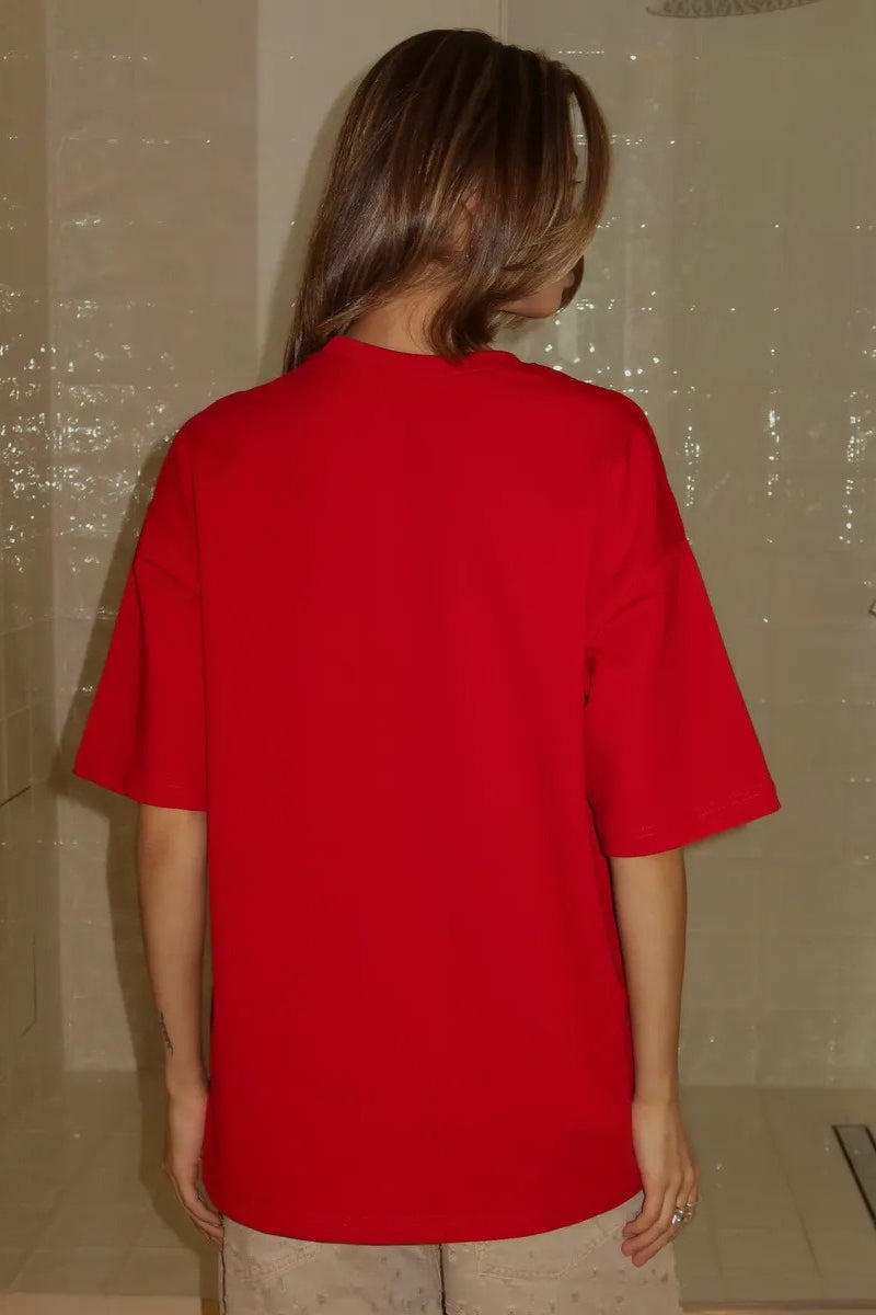 Minimalist Casual Fresh Print Cotton Short Sleeve T-shirt - Seldom Seen Styles