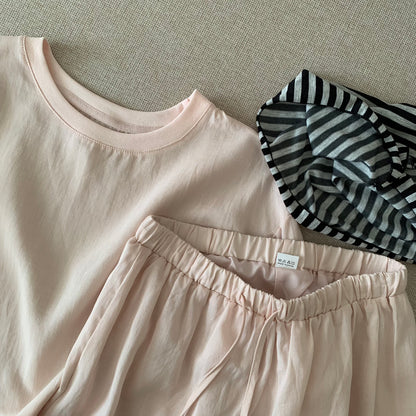 Women's Linen Blend Round Neck Long Sleeve Top Mini Skirt Set Boho Beach Vacation Summer Outfit