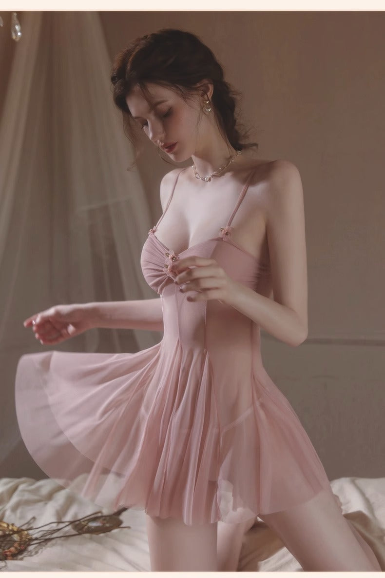 Pure Desire Sexy Women's Set Temptation No-Strap Erotic Nightwear Small Chest Mesh See-Through Lingerie1042 - Seldom Seen Styles