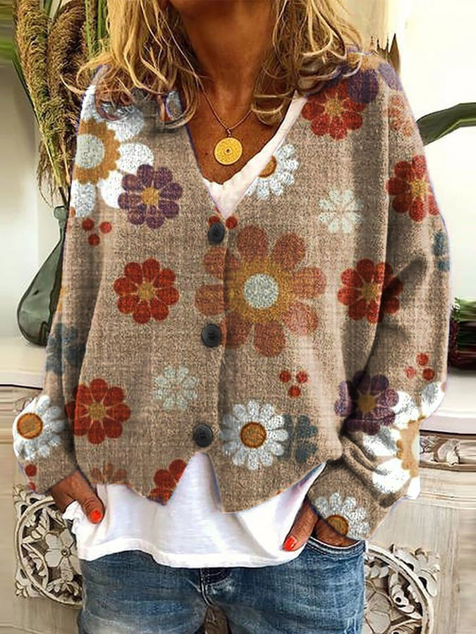 Foreign Trade Cross-Border2023Amazon Foreign Trade New Christmas Abstract Printing Casual Cloak Coat Cardigan