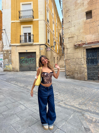 Star jeans with red stars - dark denim