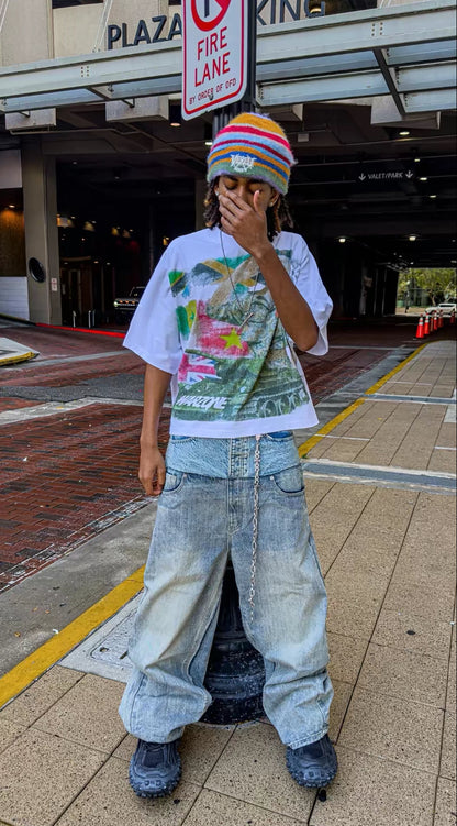 Double Waisted Baggy Jeans