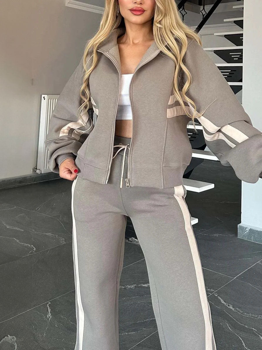 Sporty Classic Striped Street Set - Seldom Seen Styles