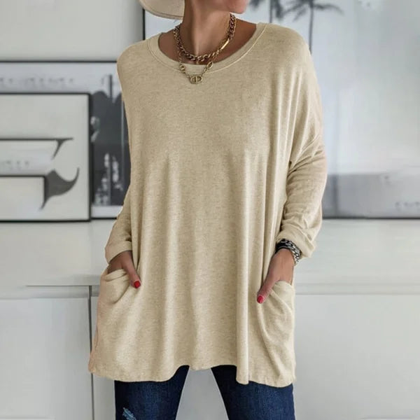 👚50% discount ✨New long-sleeved cotton T-shirt with a casual pocket - Seldom Seen Styles