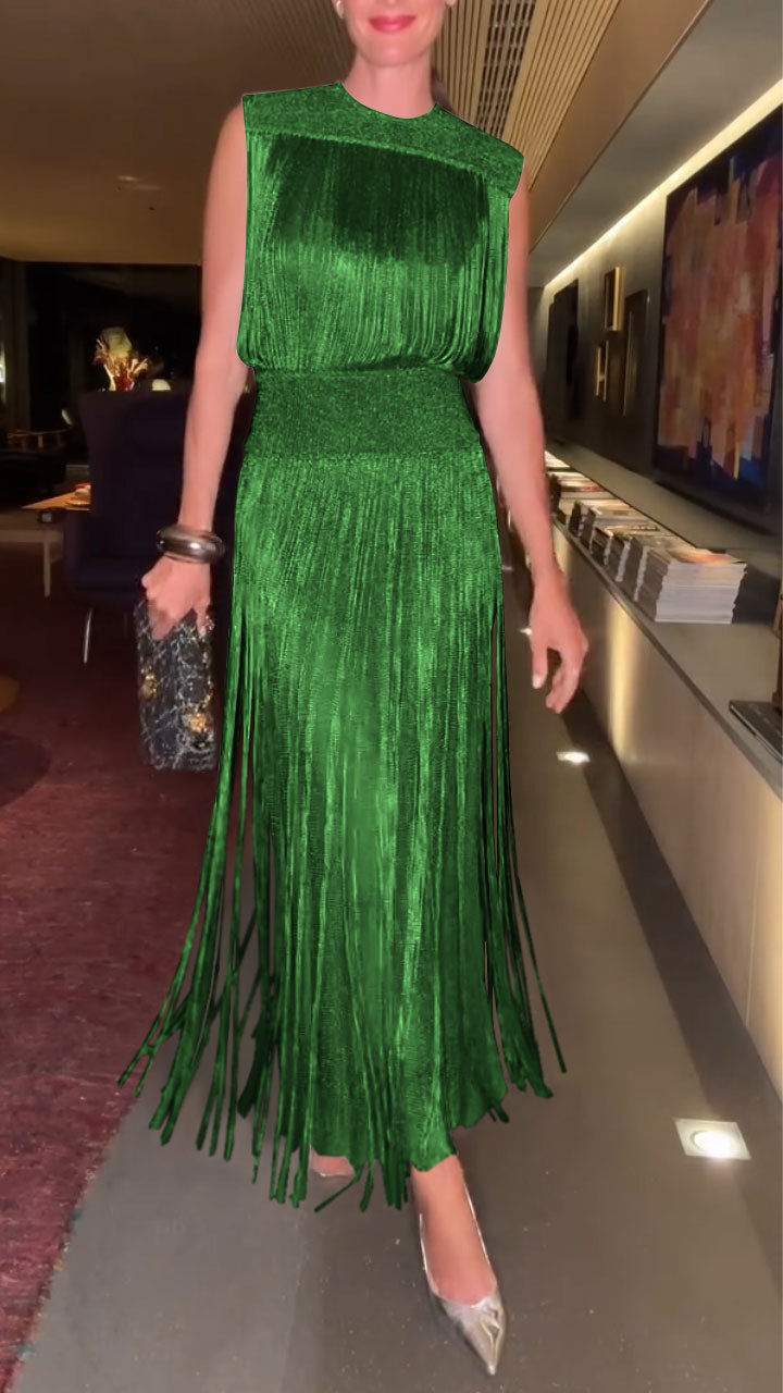 Women's Tassel Elegant Two-Piece Dress - Seldom Seen Styles