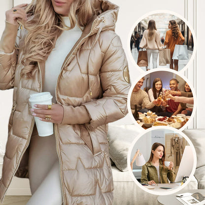 Damen Winter Warme Kapuzen-Mantel in mittlerer Länge