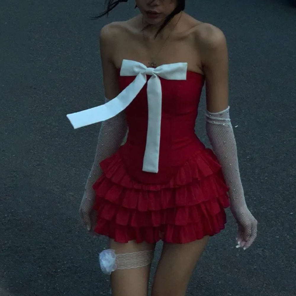 LOLI RUFFLE BOW DRESS - Seldom Seen Styles