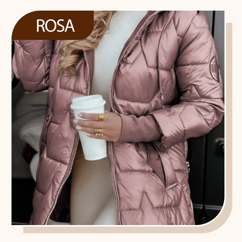 Damen Winter Warme Kapuzen-Mantel in mittlerer Länge - Seldom Seen Styles