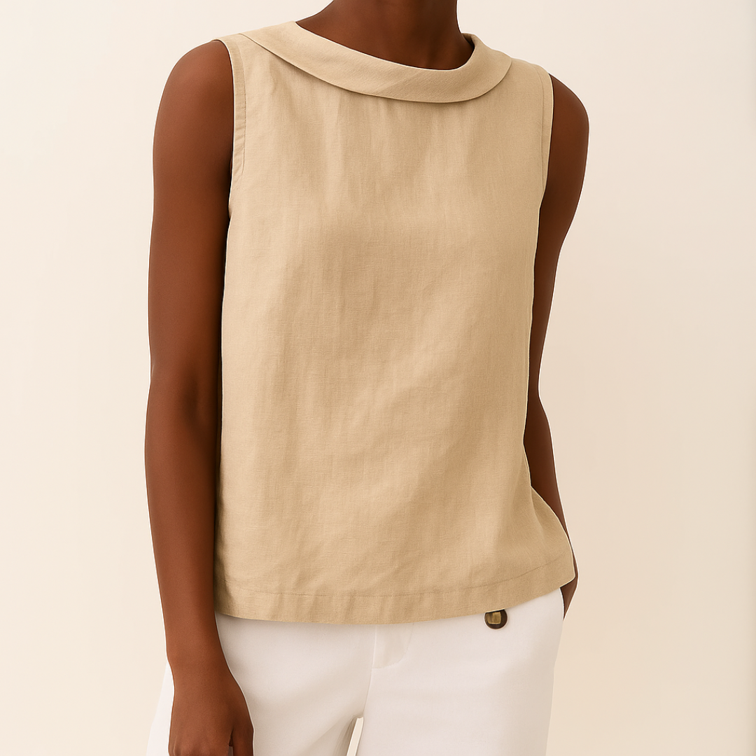 Maria™ | Sleeveless Roll Collar Top - Seldom Seen Styles