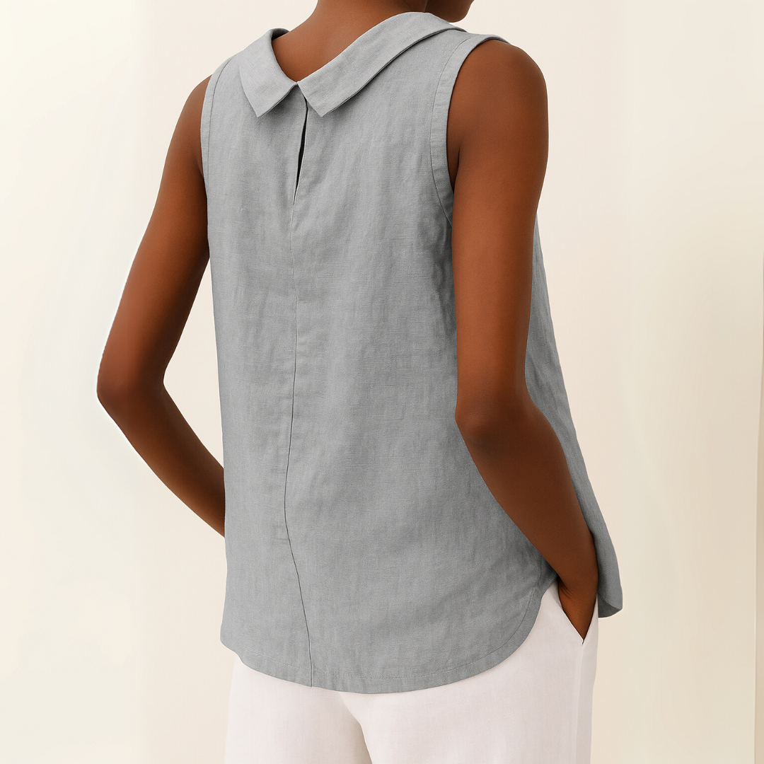 Maria™ | Sleeveless Roll Collar Top - Seldom Seen Styles