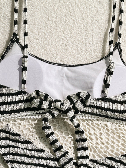 black and white two piece swimsuit