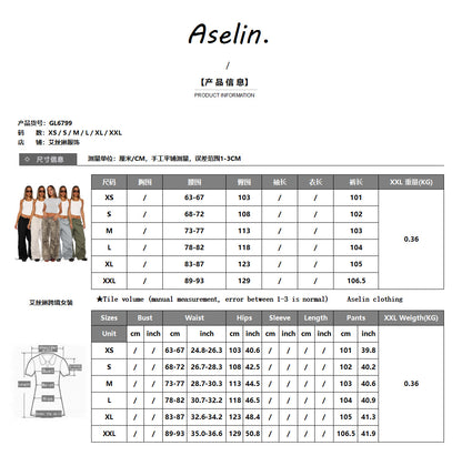 Damen Cargohose Weites Bein Lässige Baggy Fallschirmhose Multi Pockets Y2K Gerade Hose