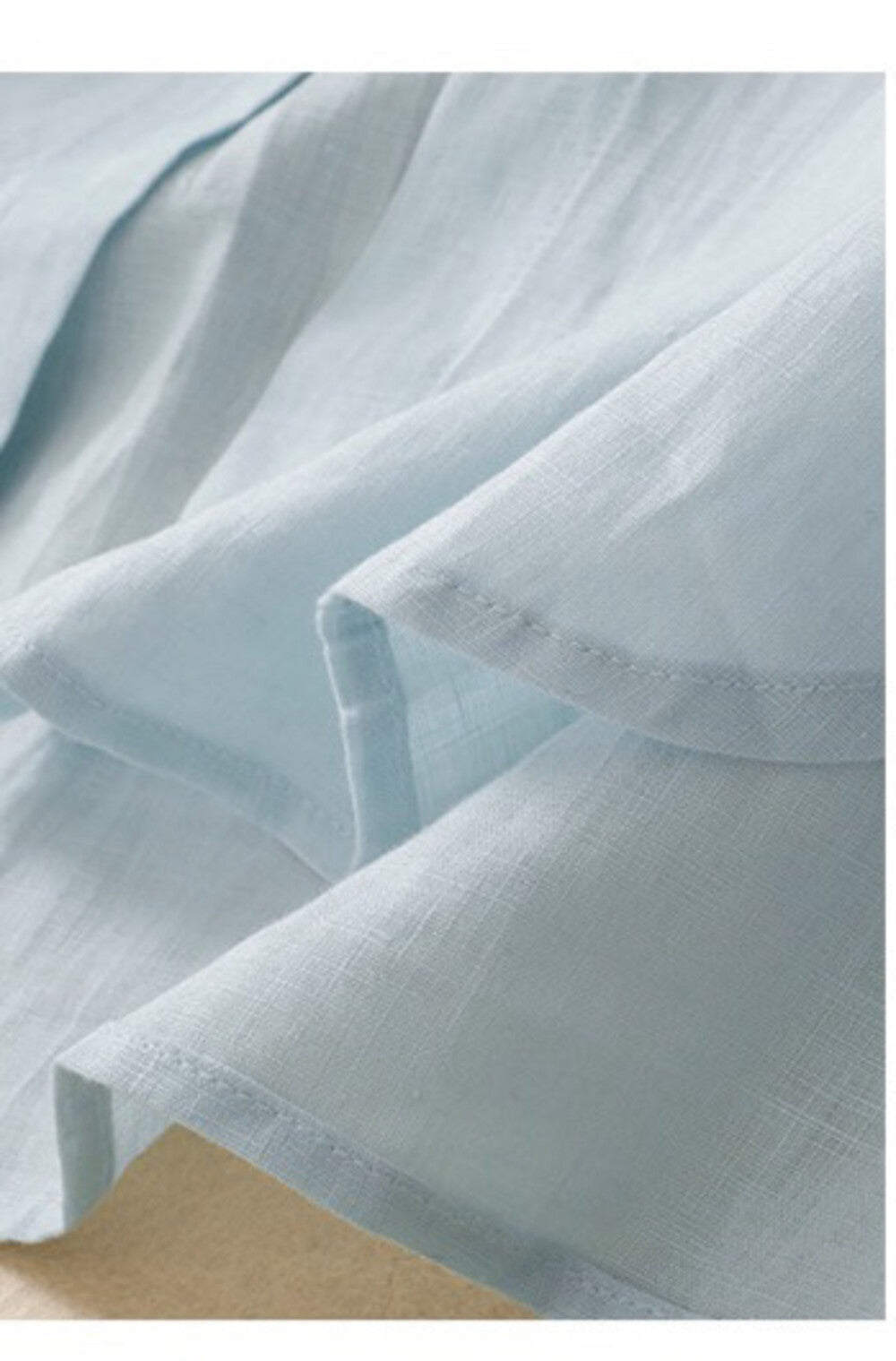 Light Blue Linen Short Sleeve Button Down Shirt Dress Collared Loose Fit Casual Midi Dress - Seldom Seen Styles