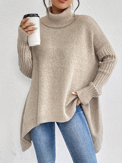 Women's Oversized Sweater Turtleneck Long Sleeve Casual Knit Tunic Pullover Sweaters Tops 2025 Fall Winter Outfits