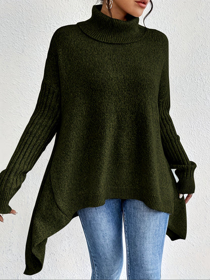 Women's Oversized Sweater Turtleneck Long Sleeve Casual Knit Tunic Pullover Sweaters Tops 2025 Fall Winter Outfits
