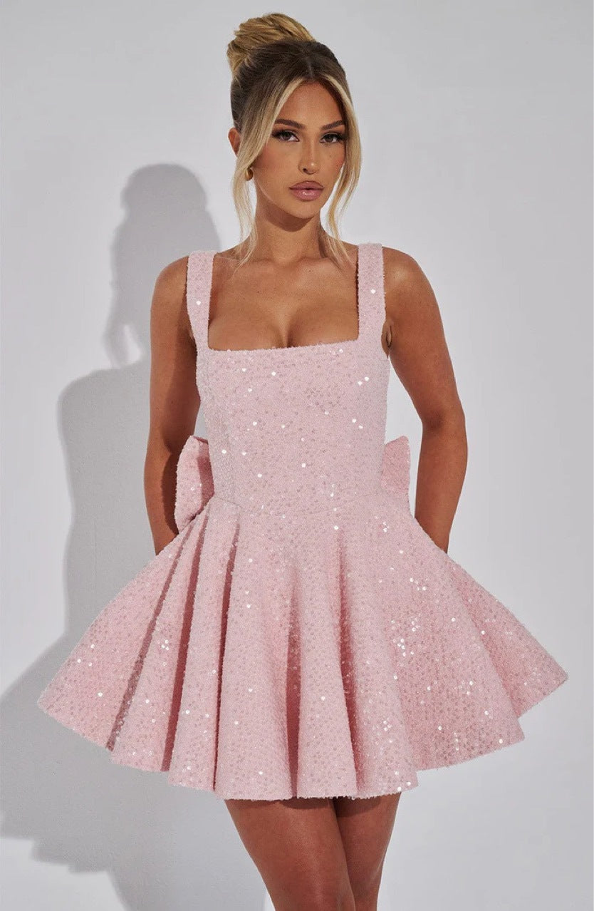 pink sequin dress 