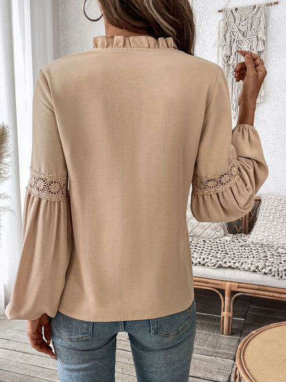 Womens Tops Dressy Casual Long Sleeve Shirts V Neck Chiffon Blouses Fall Outfits for Women 2025